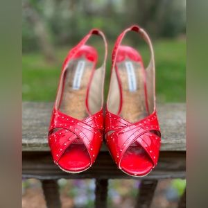 👠 Patent leather red MANOLO BLAHNIK pumps size 41